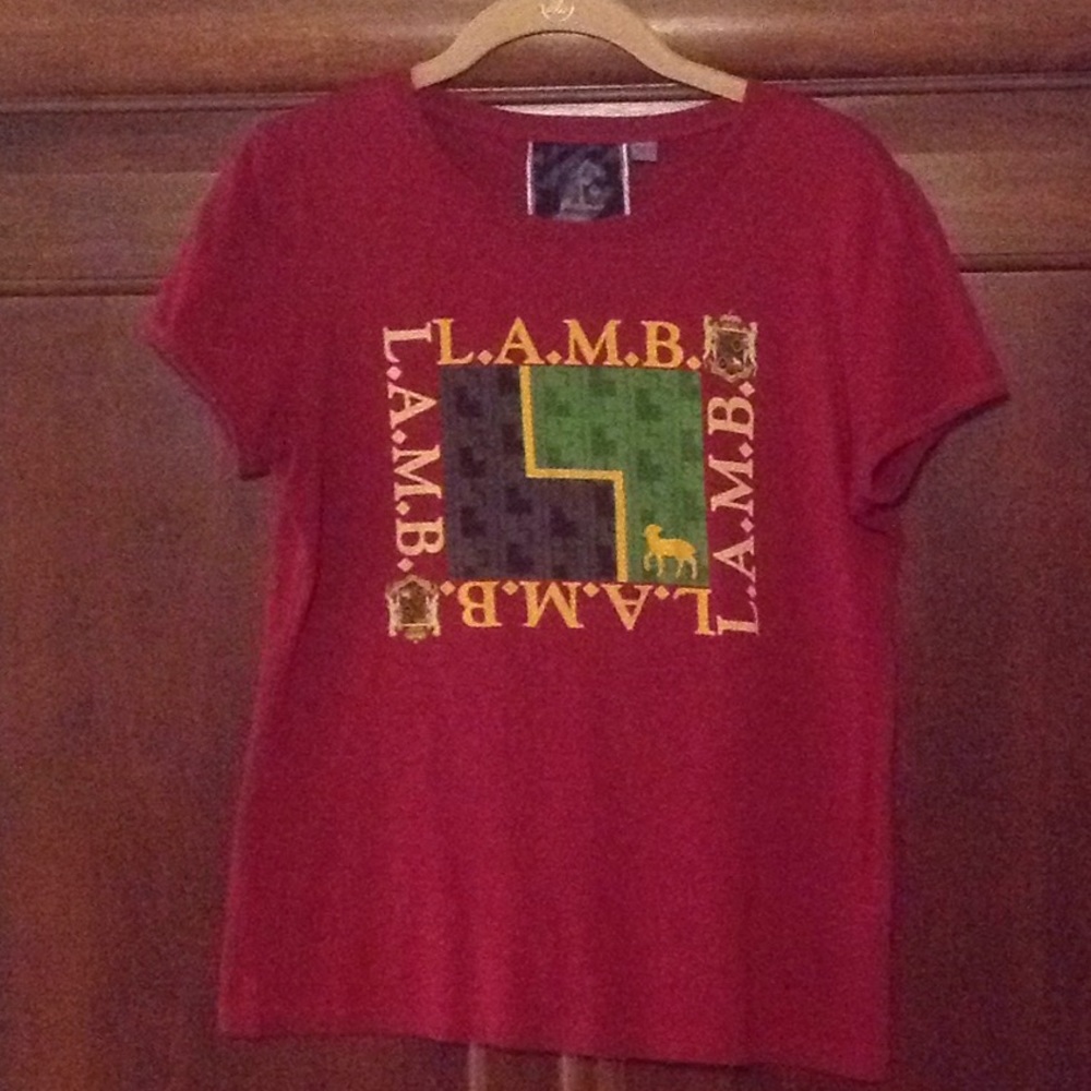 L.A.M.B. Red Logo Tee Size Large